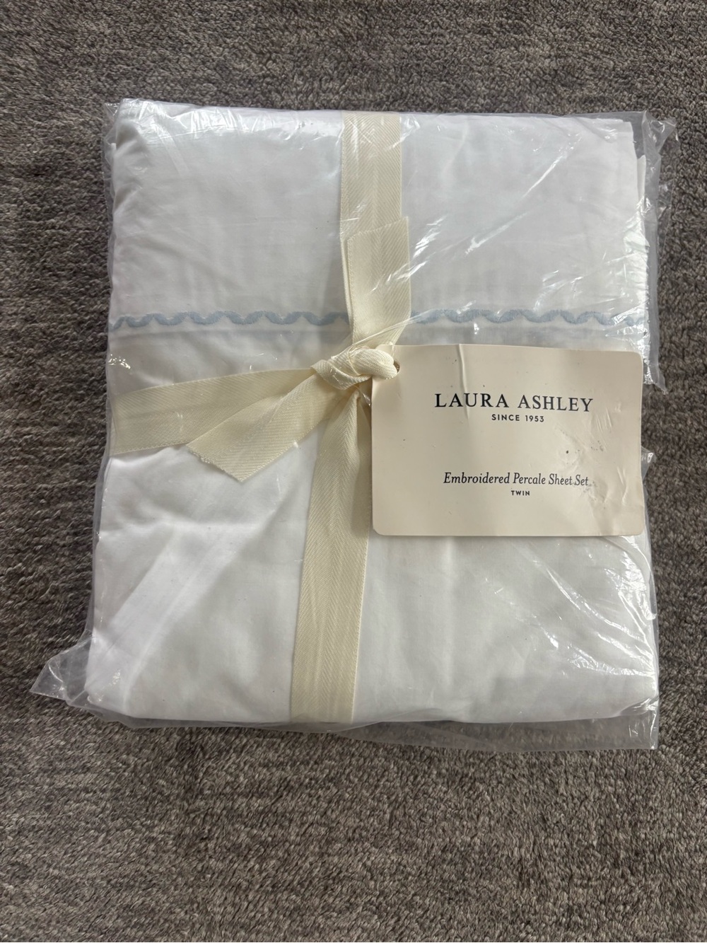 Laura Ashley White Twin Sheet Set